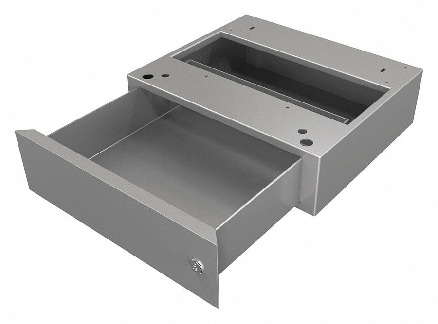 Locking Desk Drawer 15 1/2 in W Silver