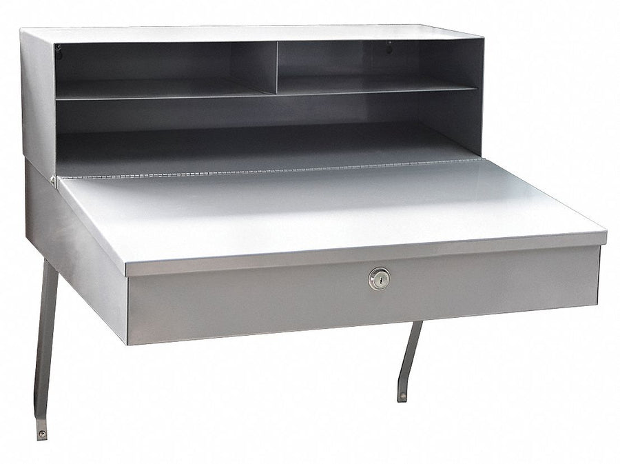 Stationary Wall Mount Desk 11 7/8 H Gray