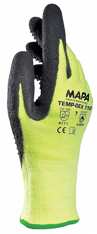 Heat Resistant Gloves Nitrile Ylw 7 PR