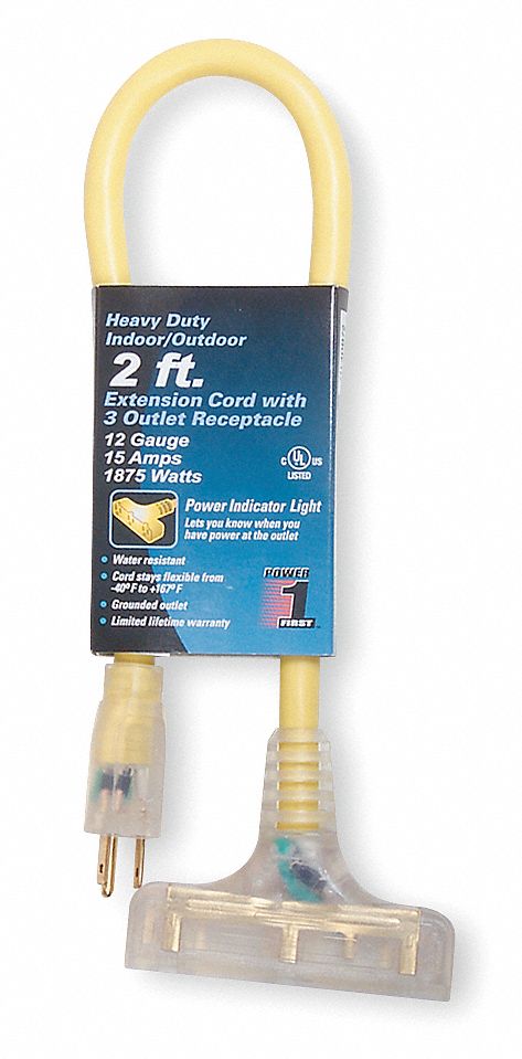 Ltd Ext Crd 2ft 12Ga 15A STW Yel