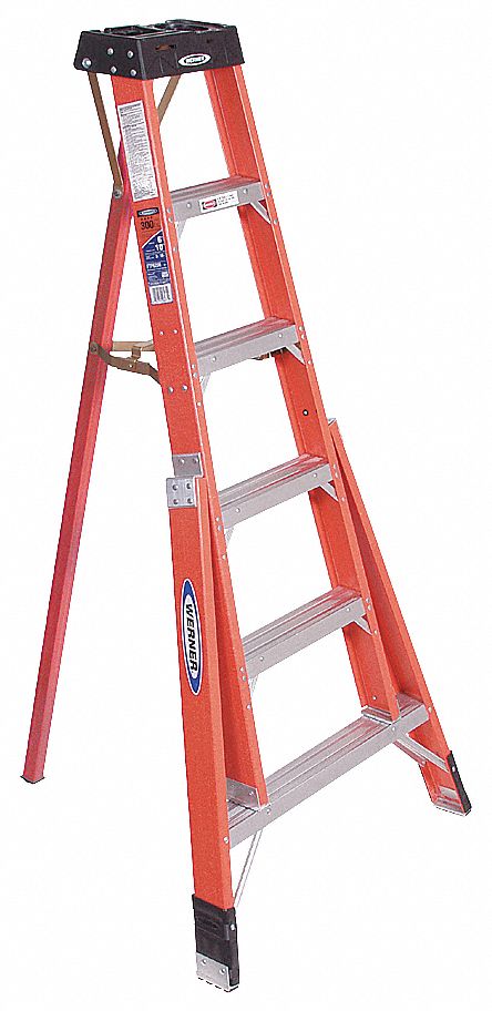 Tripod Stepladder FG 6 ft H 300 lb Cap.