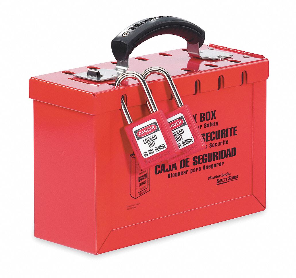 Group Lockout Box 12 Locks Max Red
