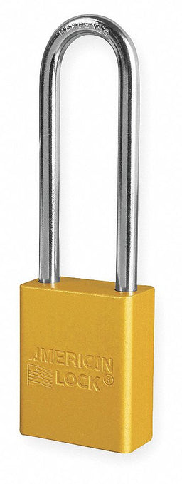 E0163 Lockout Padlock KD Yellow 1-7/8 H