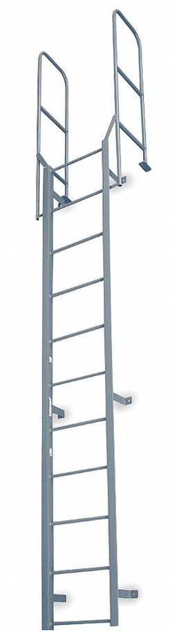 Fixed Ladder WlkThru 18 ft 8 In H Steel