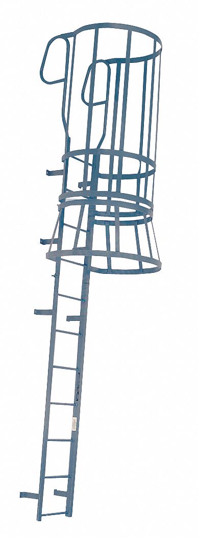Fixed Ladder w/Safety Cage 16 ft 8in H