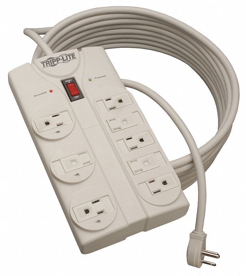 Surge Protector Strip 8 Outlet Wht