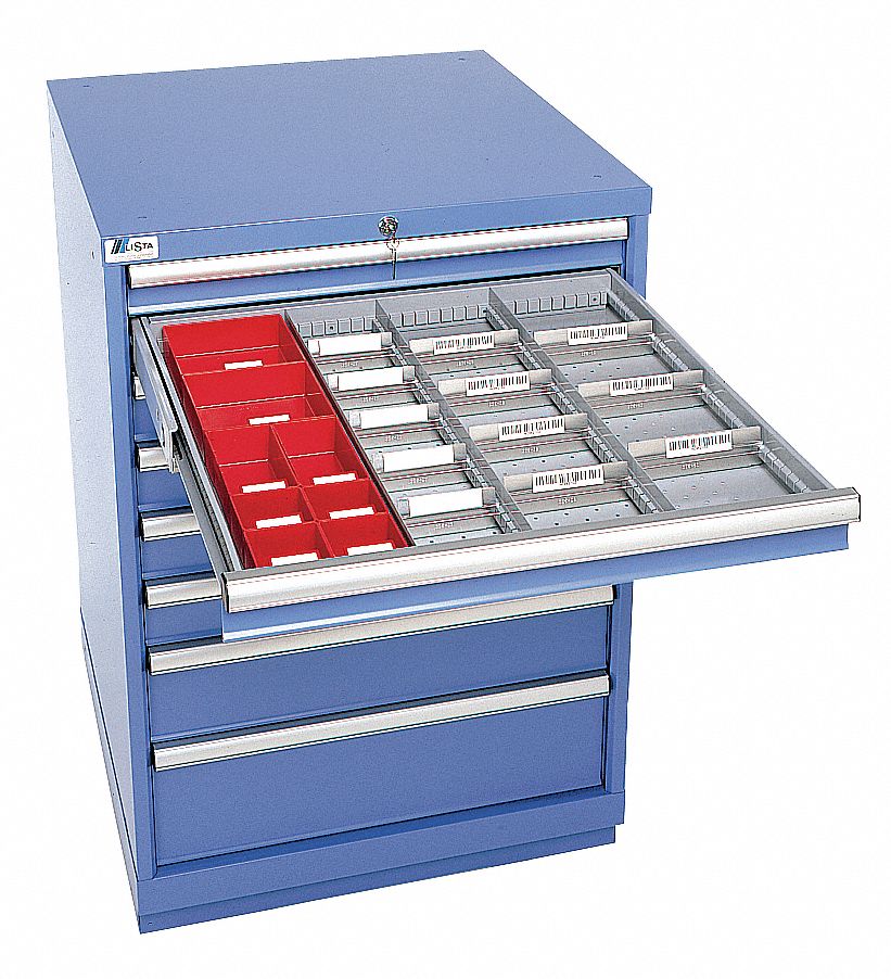 Mod Drwr Cab 41-1/2 H 10 Drwr Clssc Blue