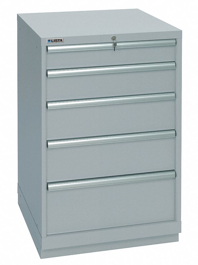 Mod Drwr Cab 41-1/2 H 5 Drwr Light Gray