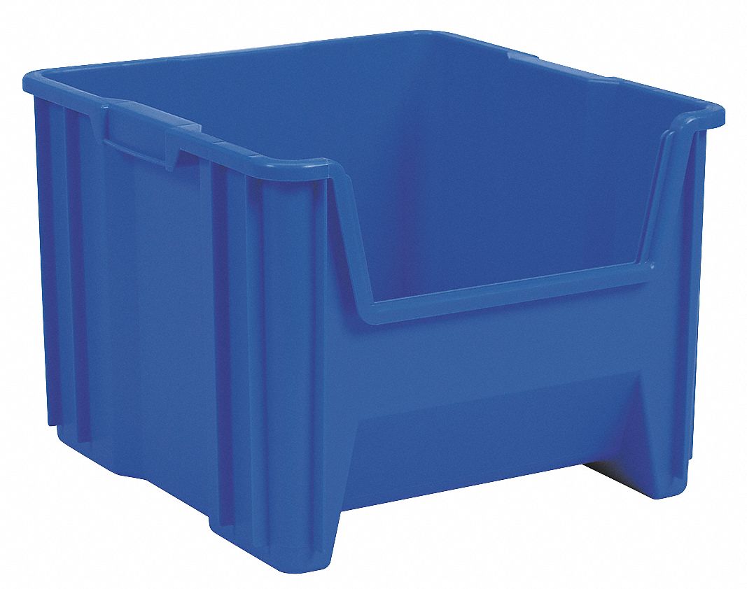 F8826 Stacking Bin Blue Plastic 12 1/2 in