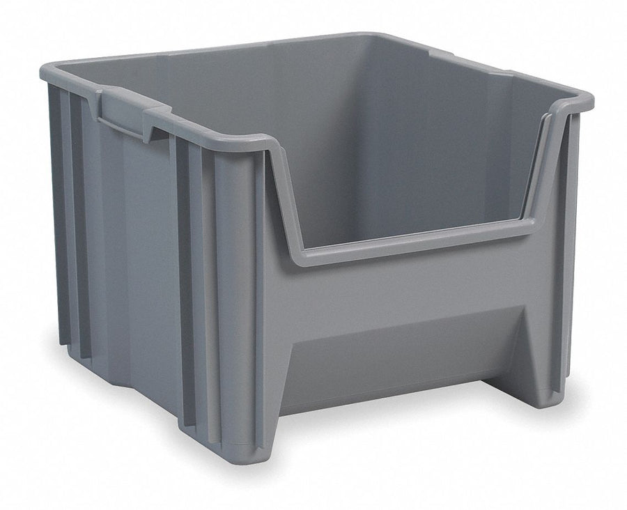 F8826 Stacking Bin Gray Plastic 12 1/2 in
