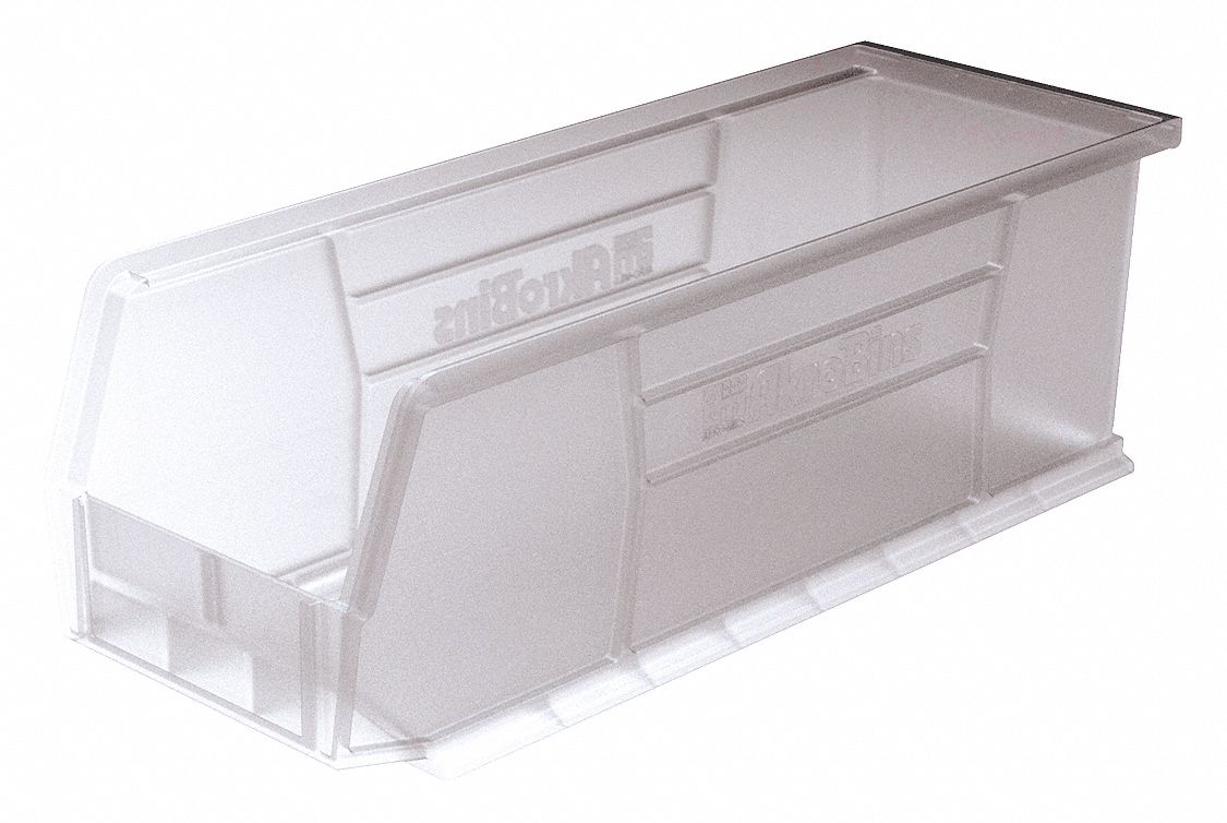 Hang and Stack Bin Clear Plastic 5 in