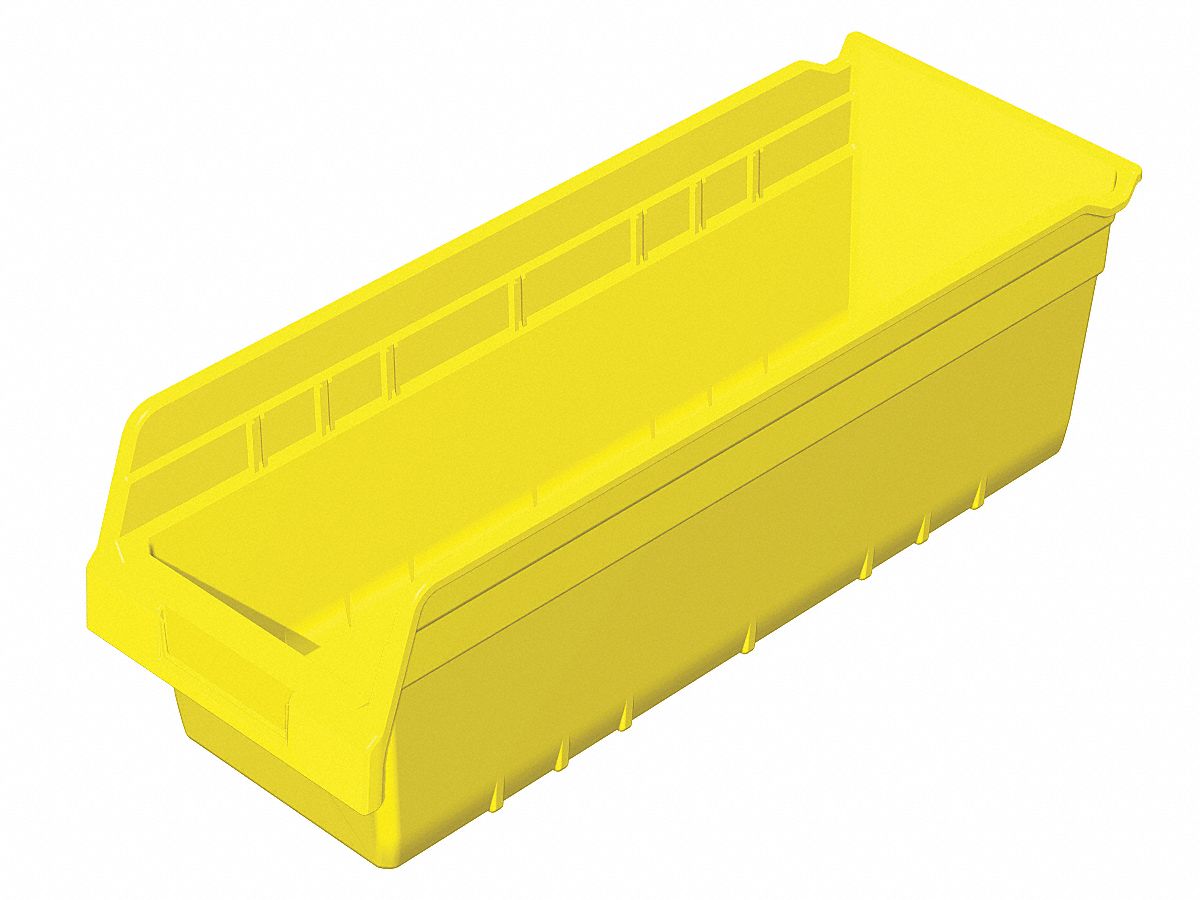 D5525 Shelf Bin Yellow Plastic 6 in