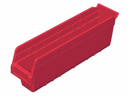 D5524 Shelf Bin Red Plastic 6 in