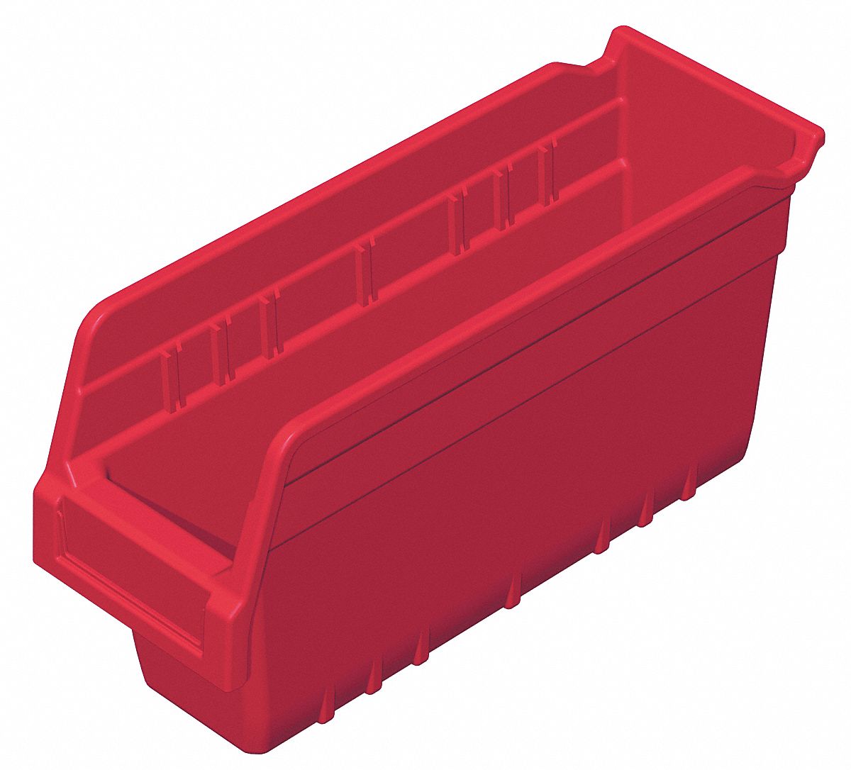 D5522 Shelf Bin Red Plastic 6 in