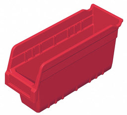 D5522 Shelf Bin Red Plastic 6 in