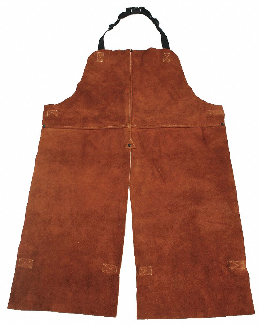 Split Leg Welding Bib Apron Lthr 36x24In