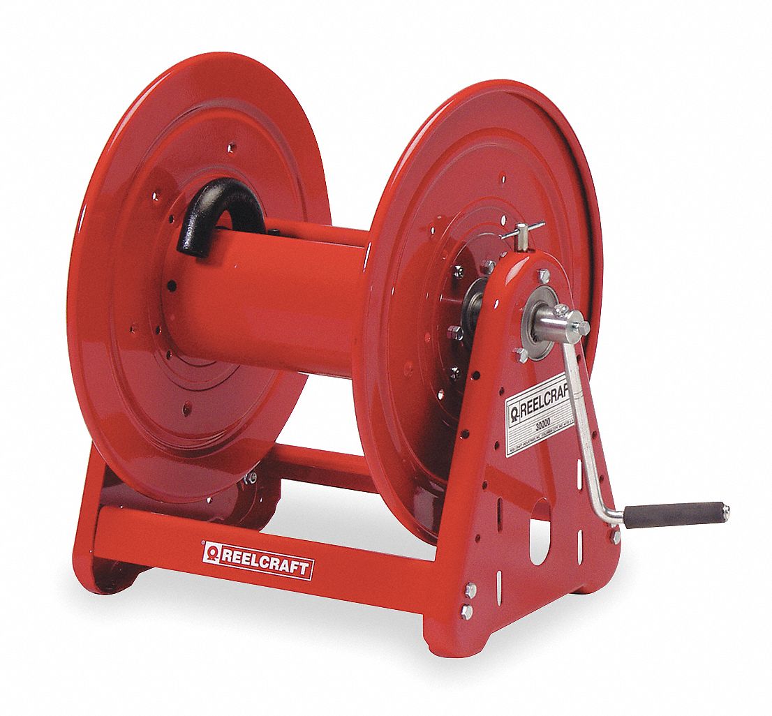 Hand Crank Hose Reel 300 ft 3/8 ID Red