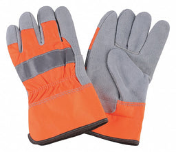 D1684 Leather Gloves Hi-Vis Orange L PR