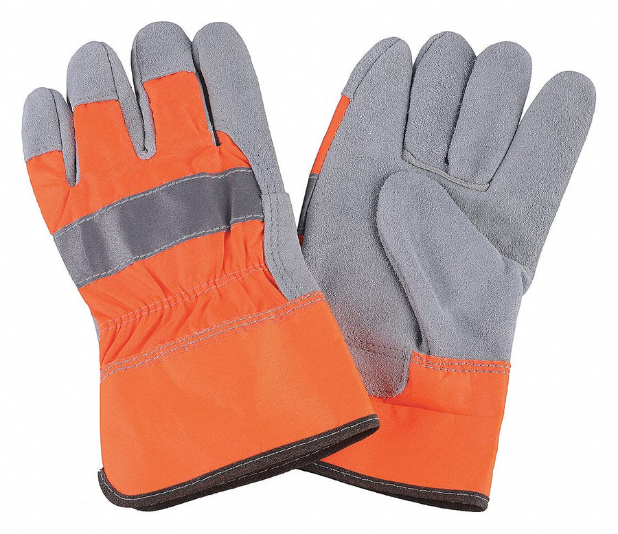 D1684 Leather Gloves Hi-Vis Orange L PR