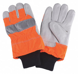D1689 Leather Gloves Hi-Vis Orange S PR