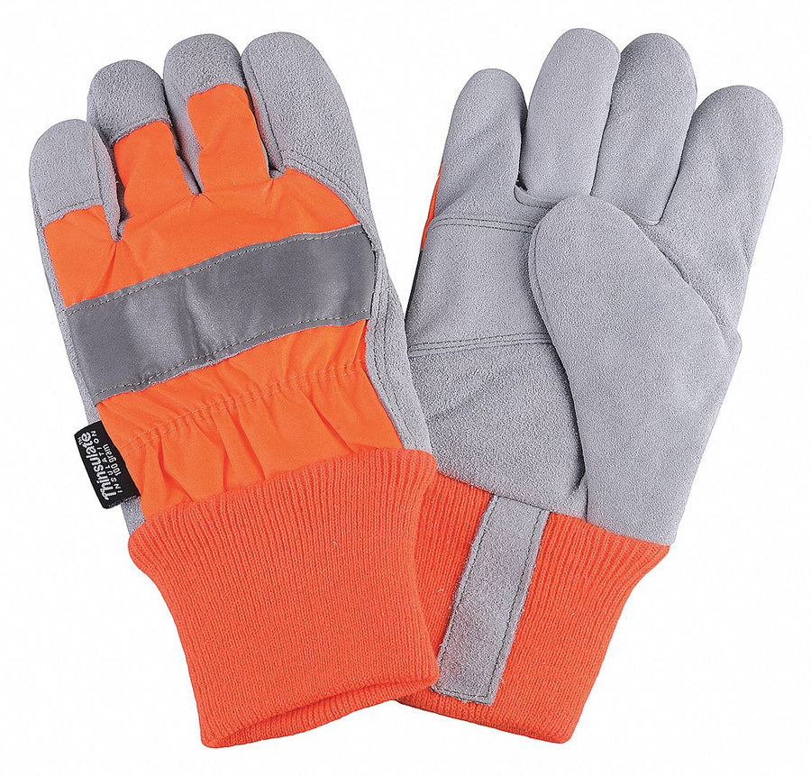 D1697 Leather Palm Gloves Hi-Vis Orange M PR