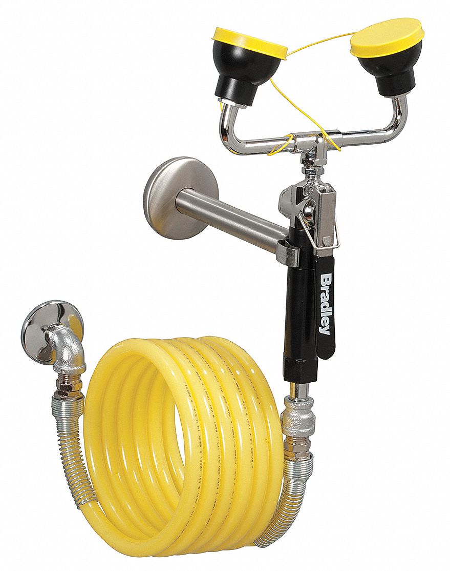 Dual Head Drench Hose Wall Mount 12 ft.