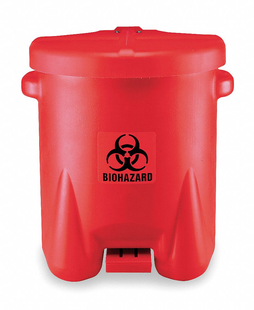 Biohazard Step On Waste Container Red