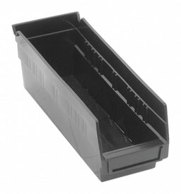 Shelf Bin Black Polypropylene 4 in