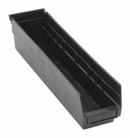 Shelf Bin Black Polypropylene 4 in