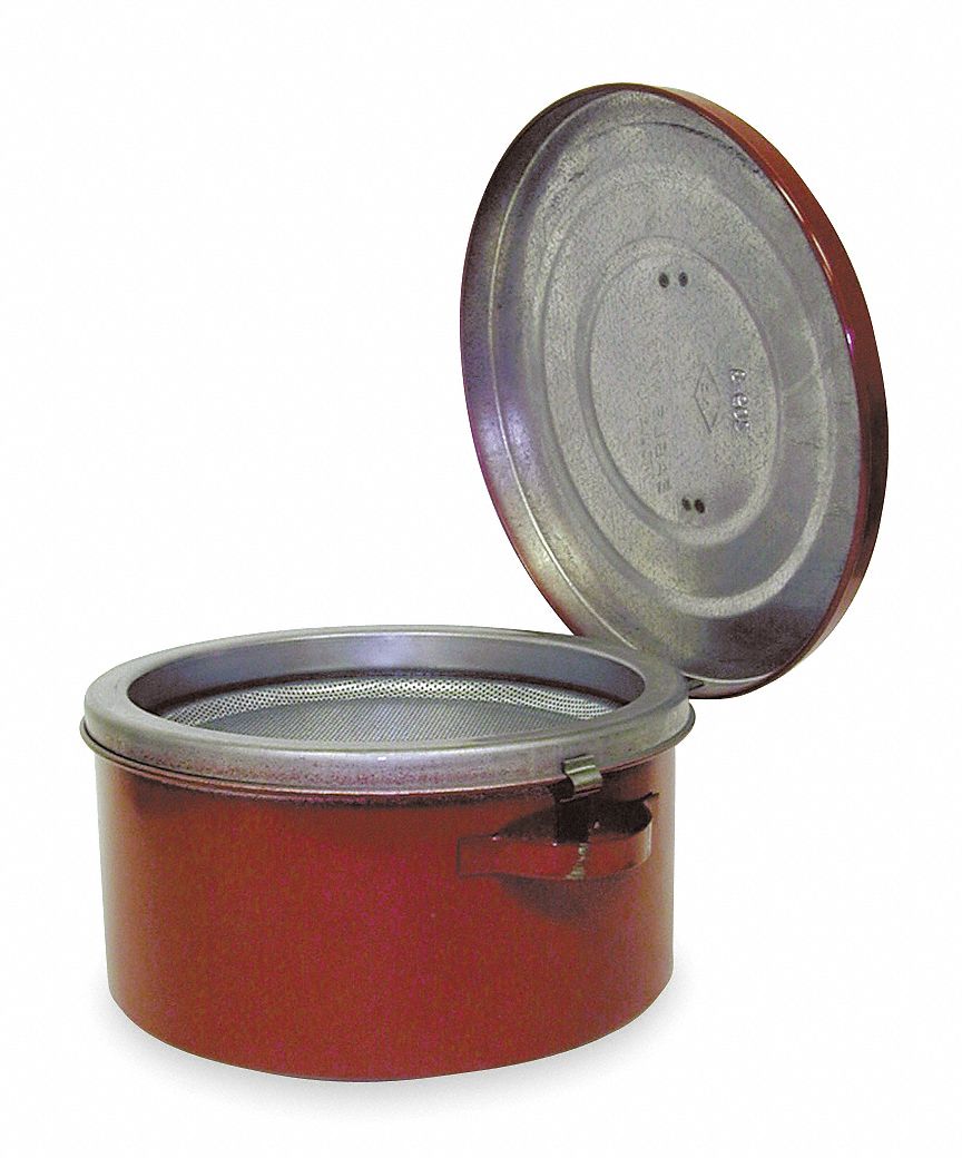 Bench Can 1 Qt. Galvanized Steel Red