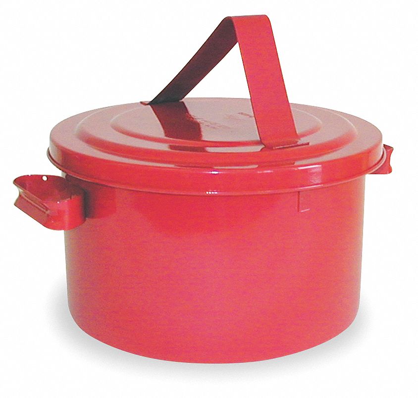 Bench Can 2 gal Galvanized Steel Red