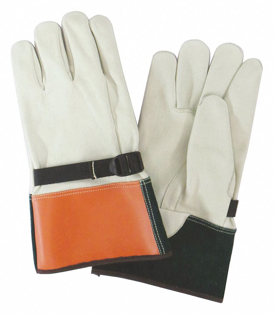 D1037 Elec. Glove Protector 7 Beige/Org/Grn PR
