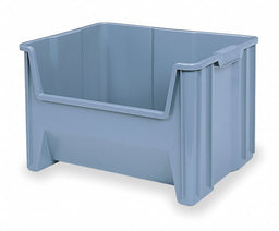 F8828 Stacking Bin Gray Plastic 12 7/16 in