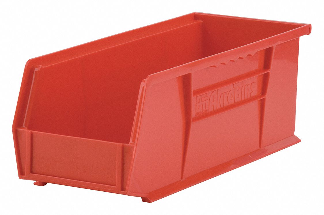 F8659 Hang and Stack Bin Red Plastic 5 in