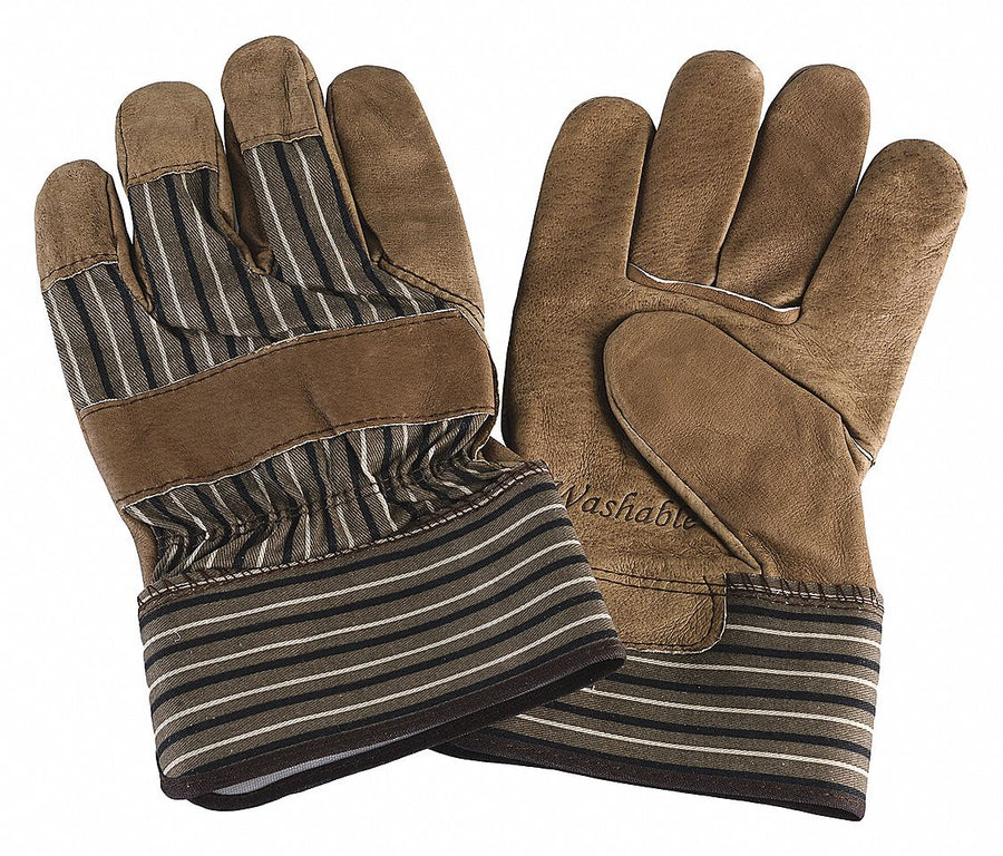 D1668 Leather Gloves Brown/Blue L PR