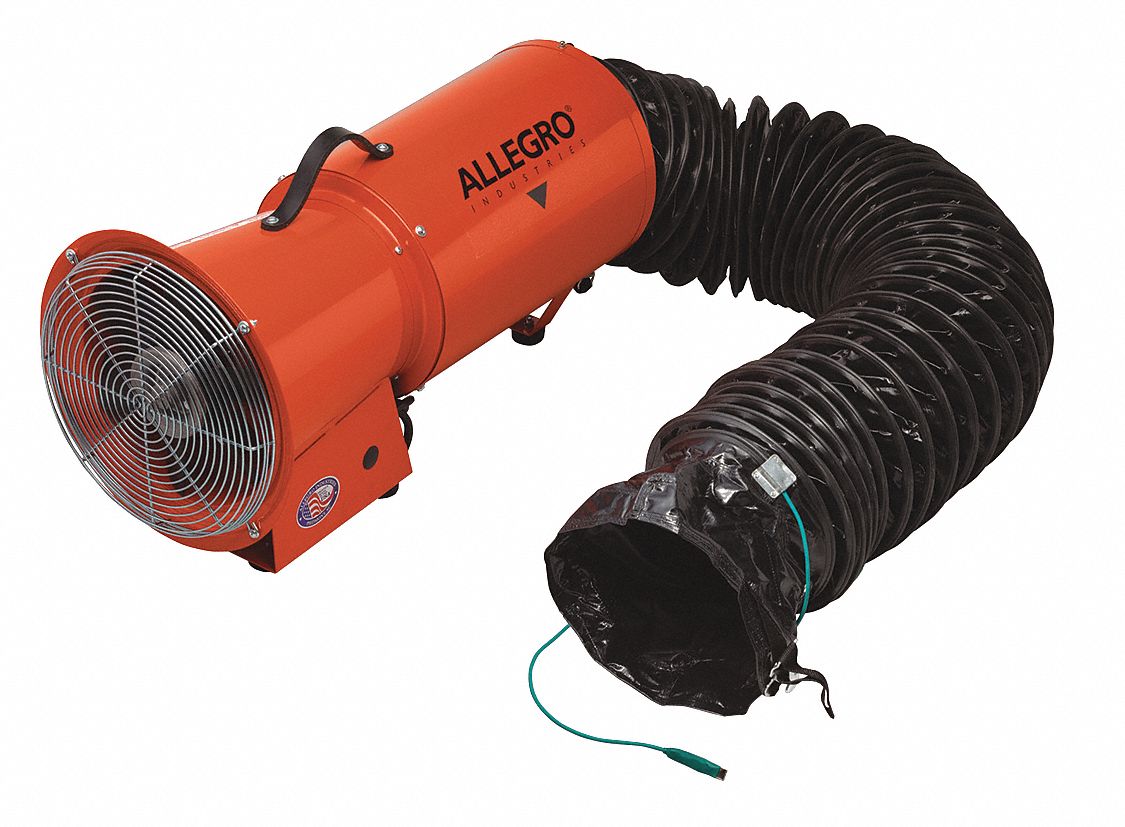 Confined Space Fan Orange 13 5/8 W
