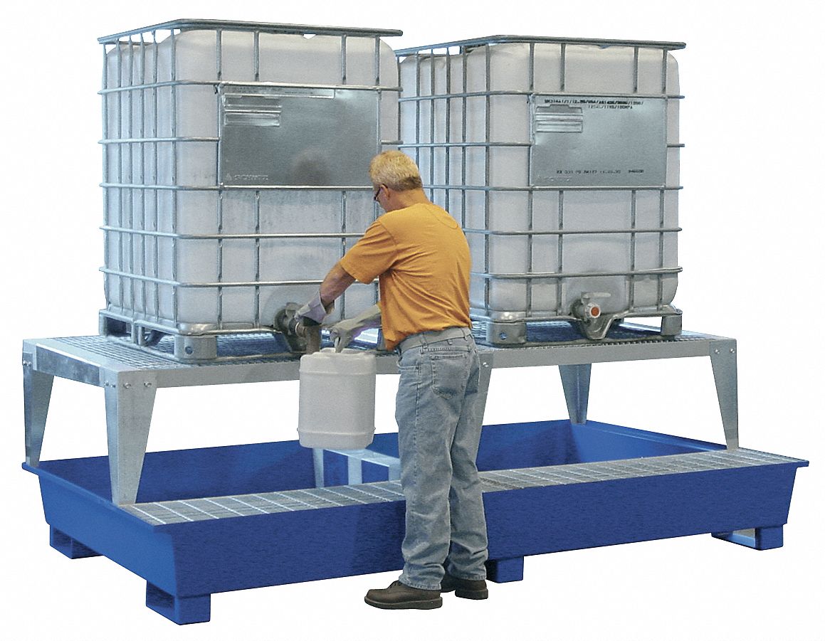 Twin IBC Containment Unit 36 in H Blue