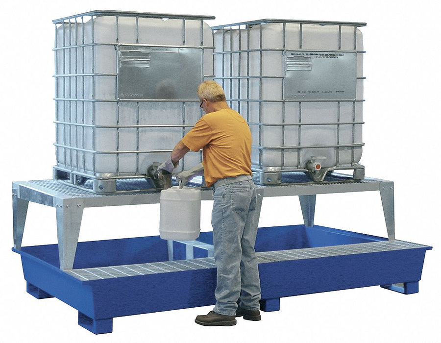 Twin IBC Containment Unit 36 in H Blue
