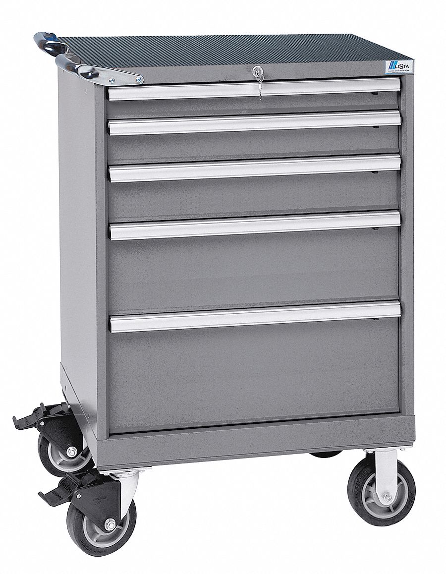 K3749 Mod Drwr Cab 41-1/2 H 5 Drwr Light Gray