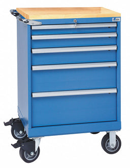 Mod Drwr Cab 43-1/4 H 5 Drwr Bright Blue