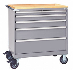 Mod Drwr Cab 41-1/2 H 5 Drwr Light Gray