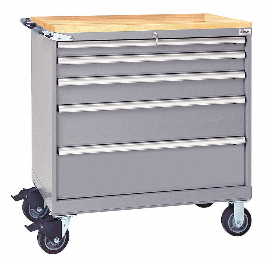 Mod Drwr Cab 41-1/2 H 5 Drwr Light Gray