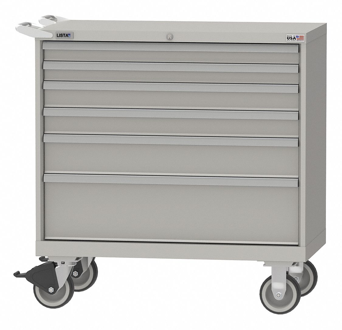 Mod Drwr Cab 41-1/2 H 7 Drwr Light Gray
