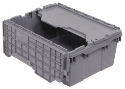 F8960 Attached Lid Ctr Gray Solid Ind Grd Poly