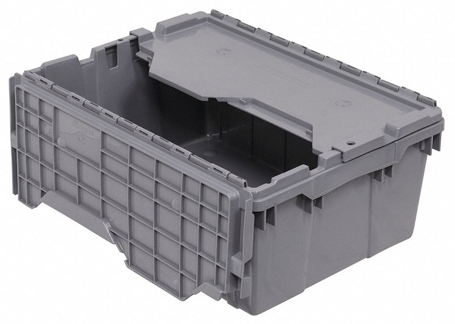 F8960 Attached Lid Ctr Gray Solid Ind Grd Poly