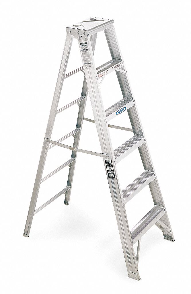 Stepladder Aluminum 6 ft H 375 lb Cap.