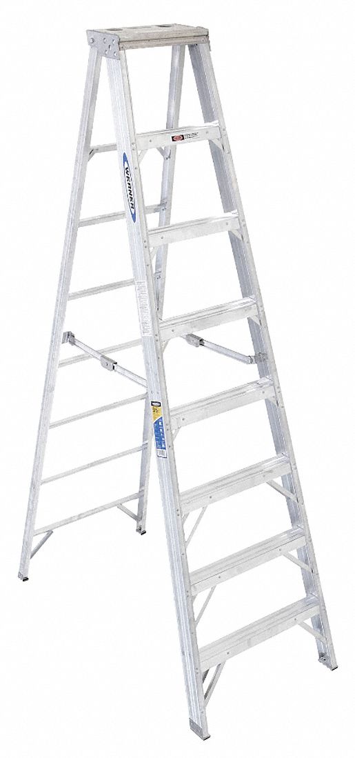 Stepladder Aluminum 8 ft H 375 lb Cap.