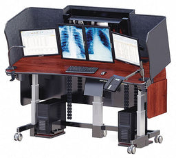 Medical Workstation 47 H Black/Mahogany