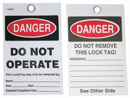 Self-Laminating Danger Tag 5in H PK25
