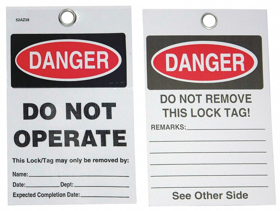 Self-Laminating Danger Tag 5in H PK25